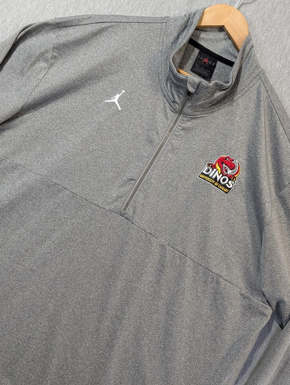 U Of Calgary Dinos Jordan Zip Pullover Men's XXL Grey Basketball